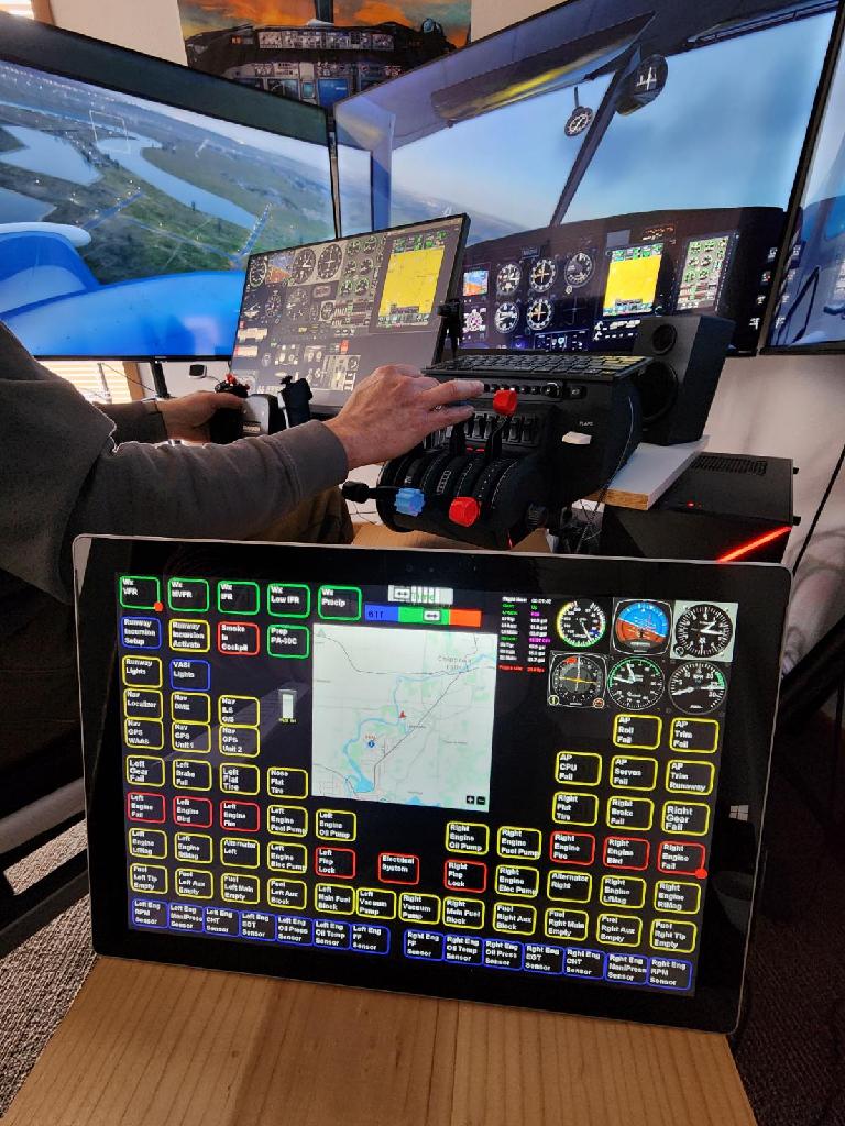 Full image of advanced sim for single and multi-engine training.