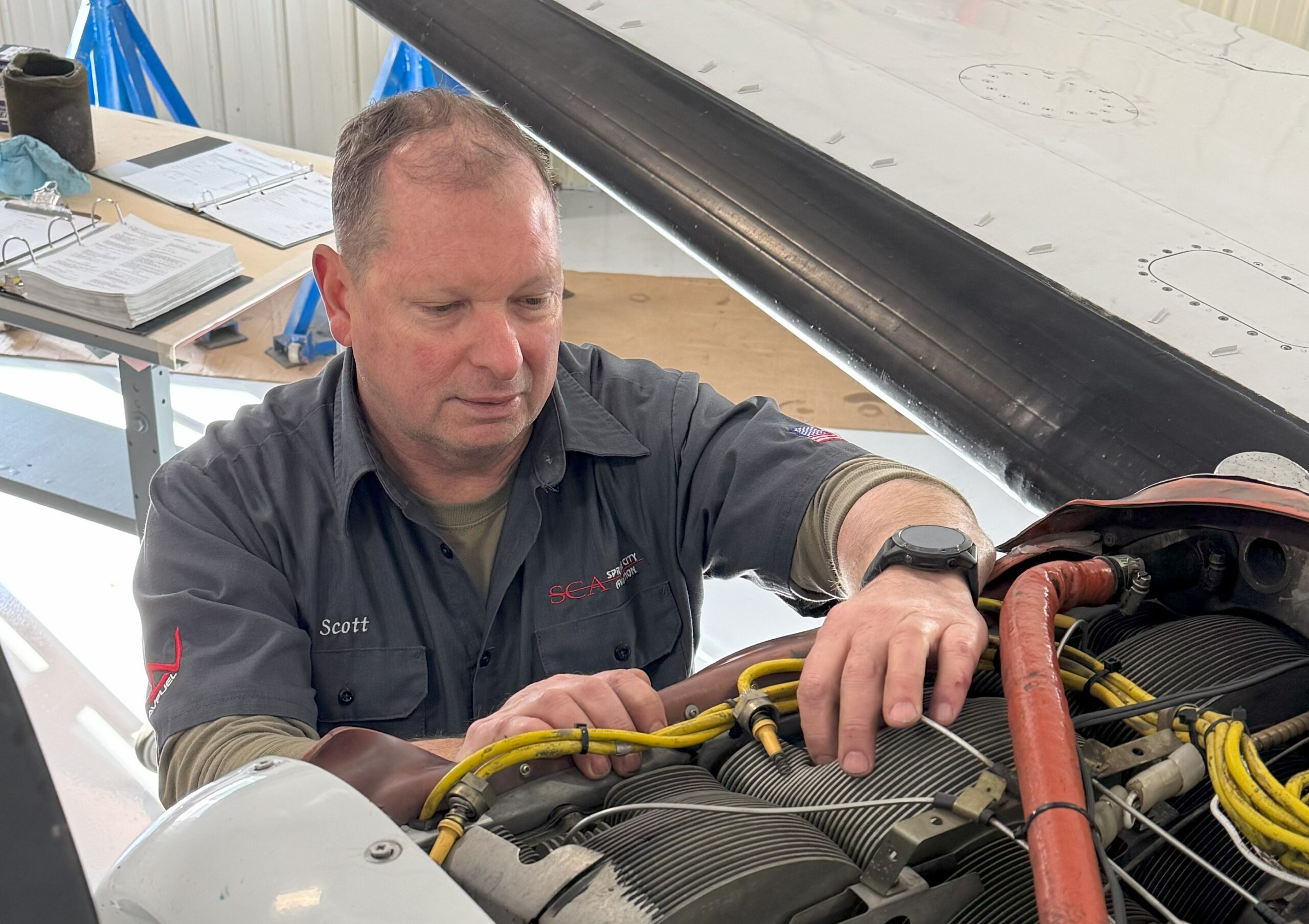 Scott working on a Cessna 310